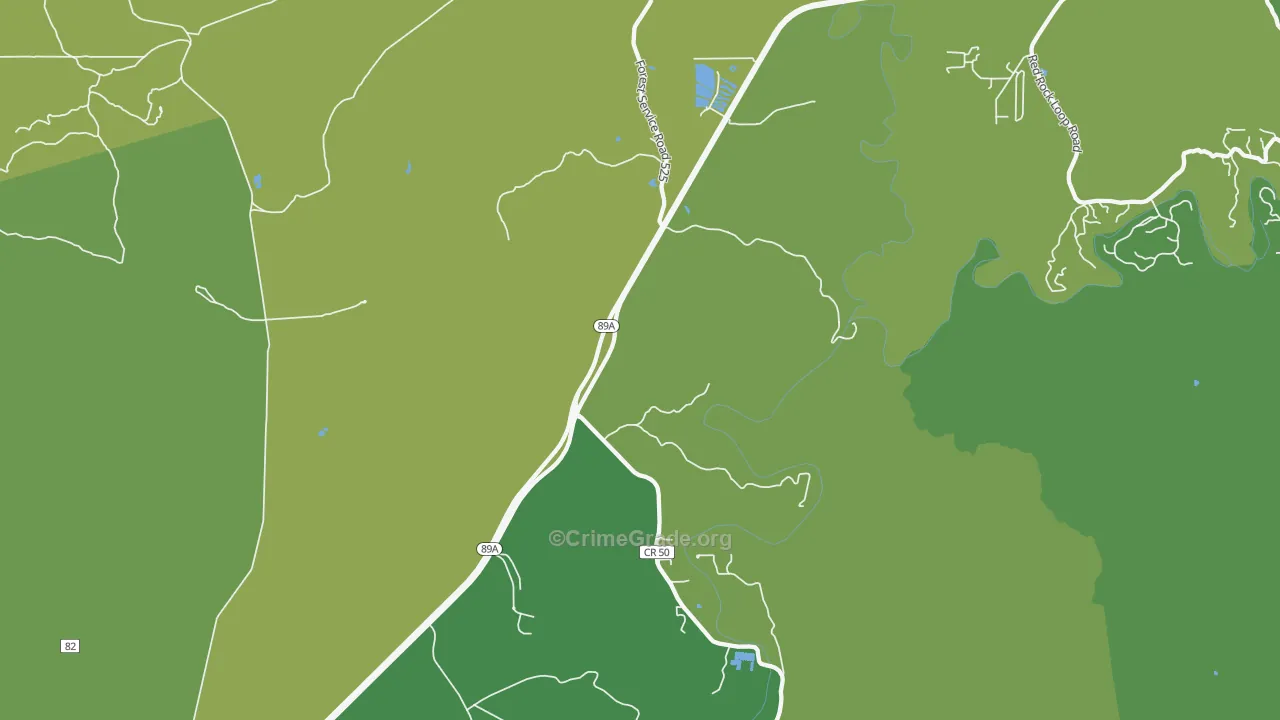 Page Springs, AZ Map of Vehicle Theft Rates