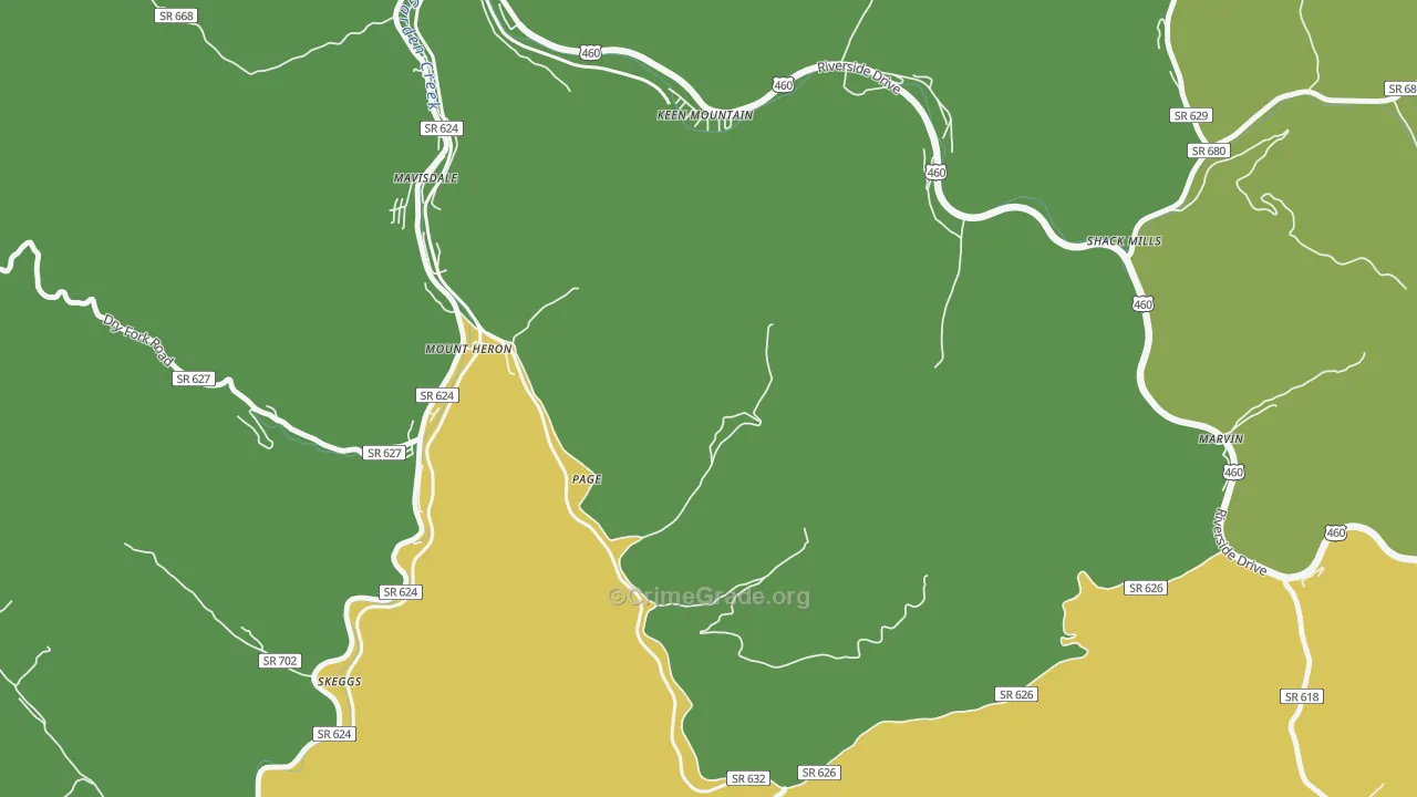 Page, VA Map of Vehicle Theft Rates