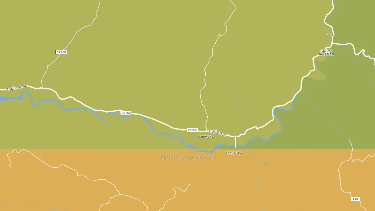 Pagosa Junction, CO Map of Vehicle Theft Rates