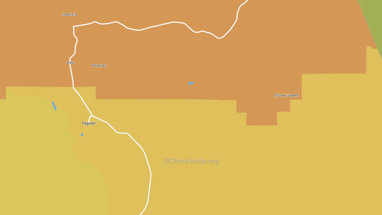 Paguate, NM Map of Vehicle Theft Rates