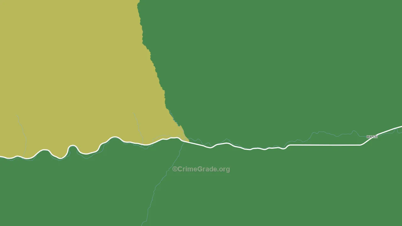 Pahaska Tepee, WY Map of Vehicle Theft Rates
