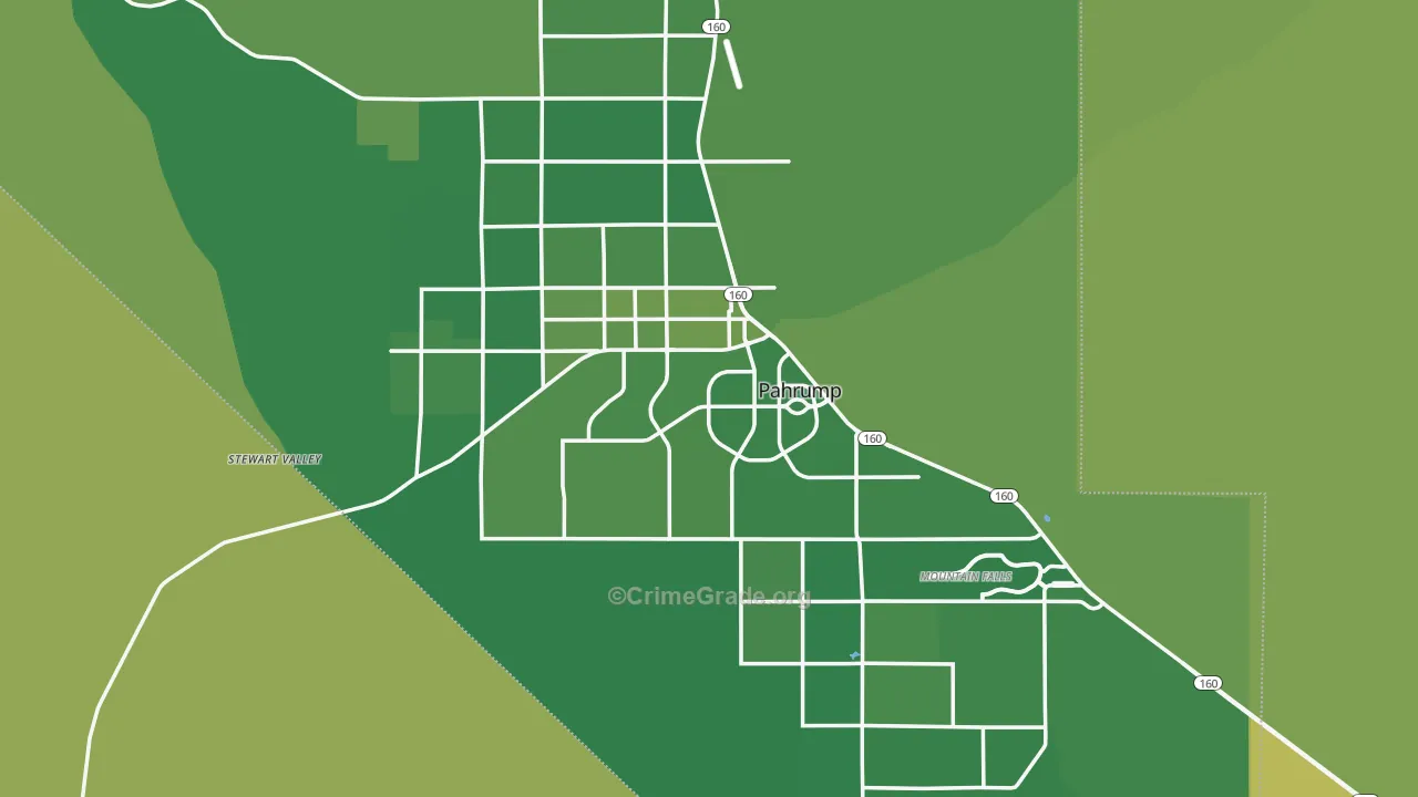 Pahrump, NV Map of Vehicle Theft Rates