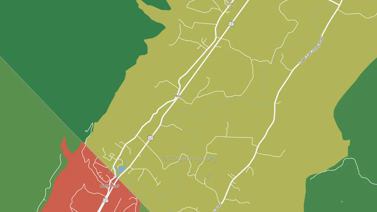 Pailo, TN Map of Vehicle Theft Rates
