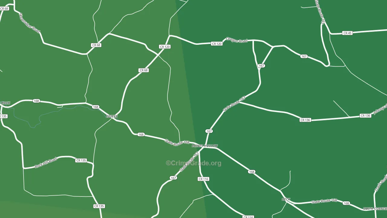 Paines Hollow, NY Map of Vehicle Theft Rates