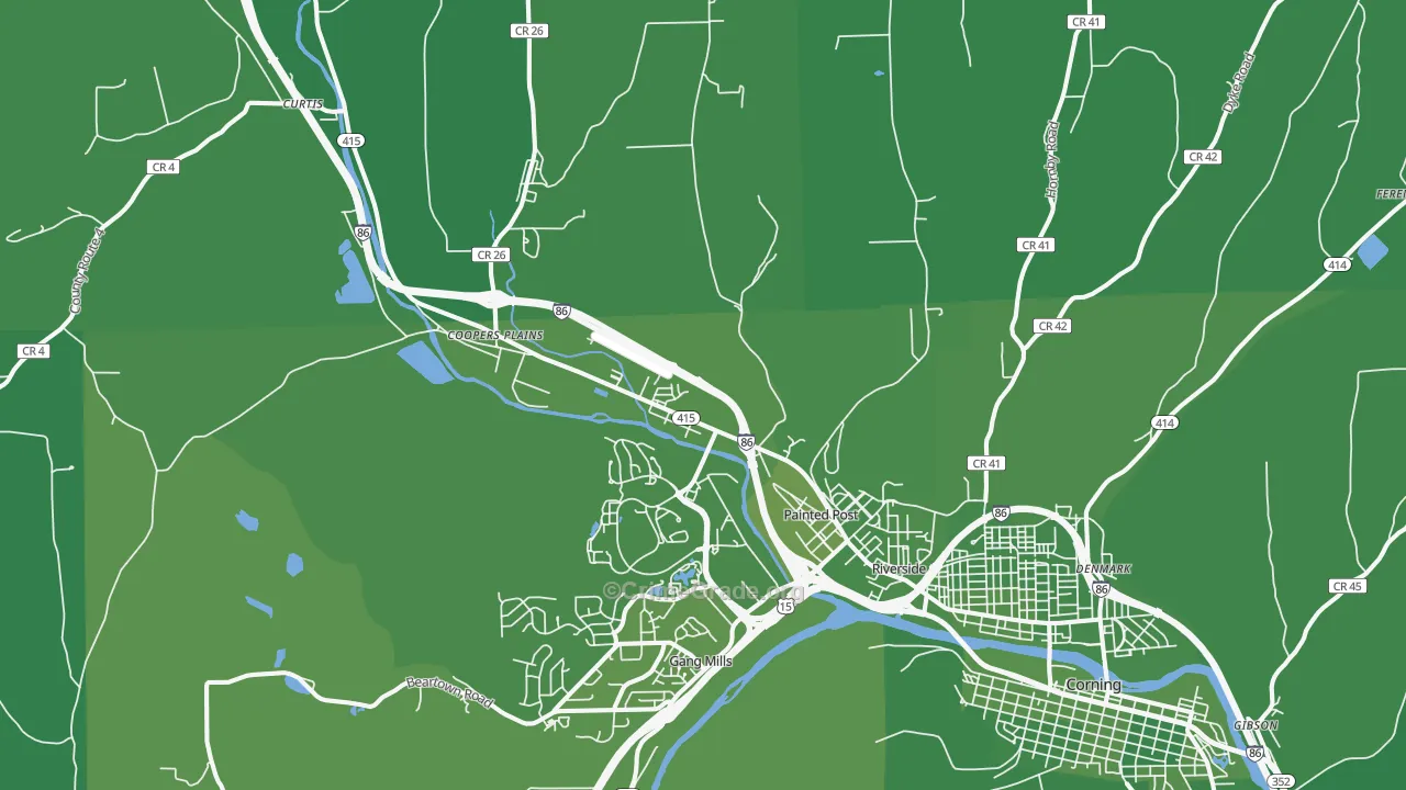 Painted Post, NY Map of Vehicle Theft Rates