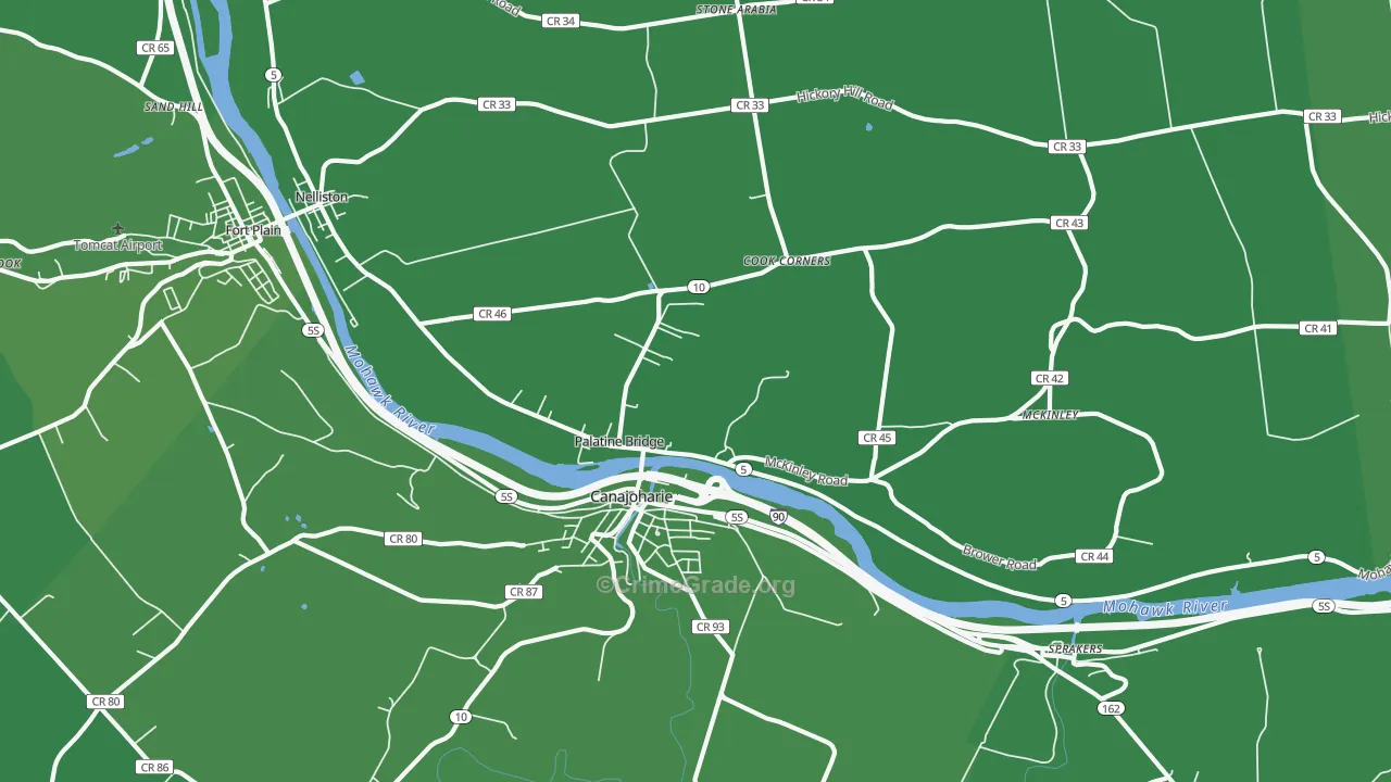 Palatine Bridge, NY Map of Vehicle Theft Rates