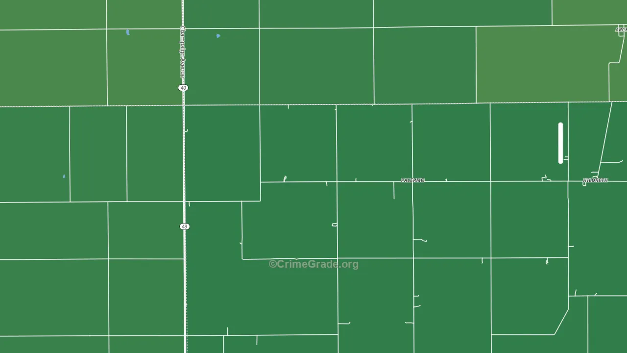 Palermo, IL Map of Vehicle Theft Rates