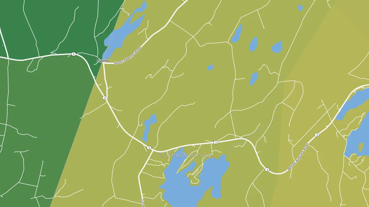 Palermo, ME Map of Vehicle Theft Rates