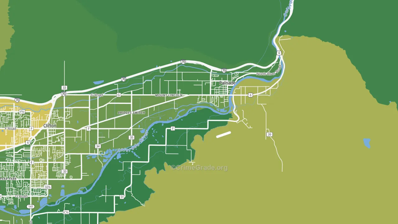 Palisade, CO Map of Vehicle Theft Rates