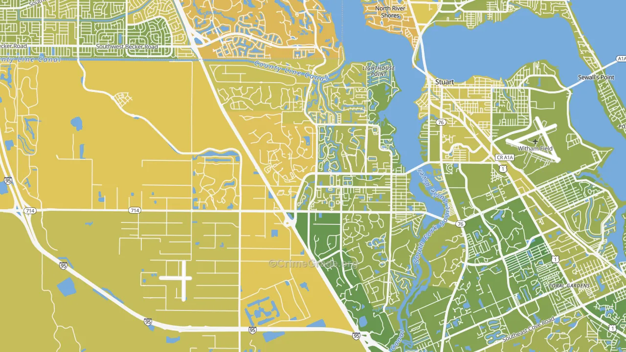 Palm City, FL Map of Vehicle Theft Rates