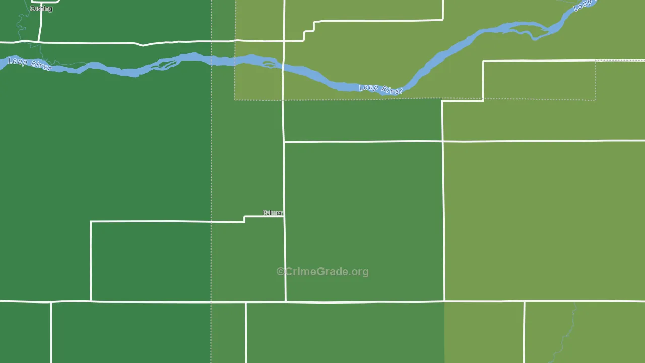 Palmer, NE Map of Vehicle Theft Rates