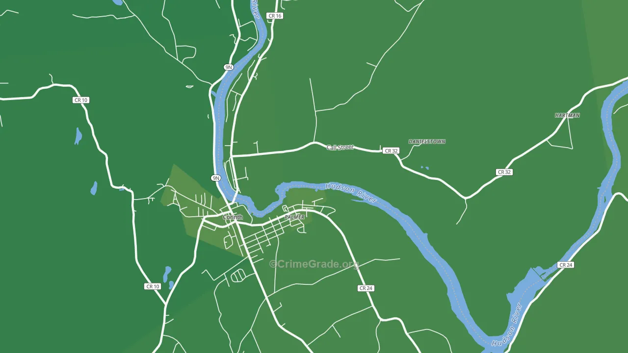 Palmer, NY Map of Vehicle Theft Rates
