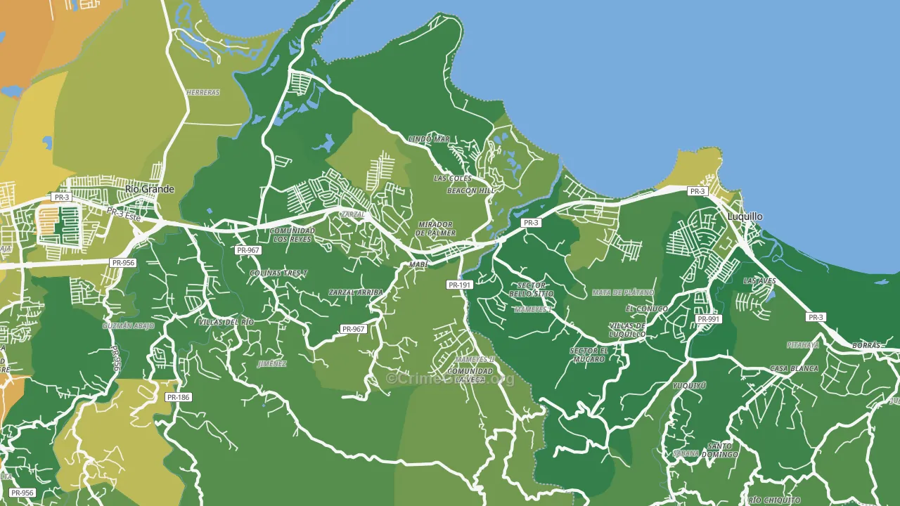 Palmer, PR Map of Vehicle Theft Rates