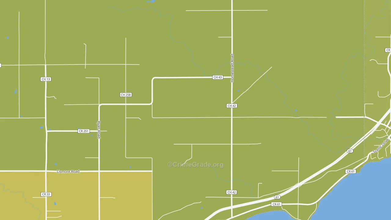 Palmers, MN Map of Vehicle Theft Rates
