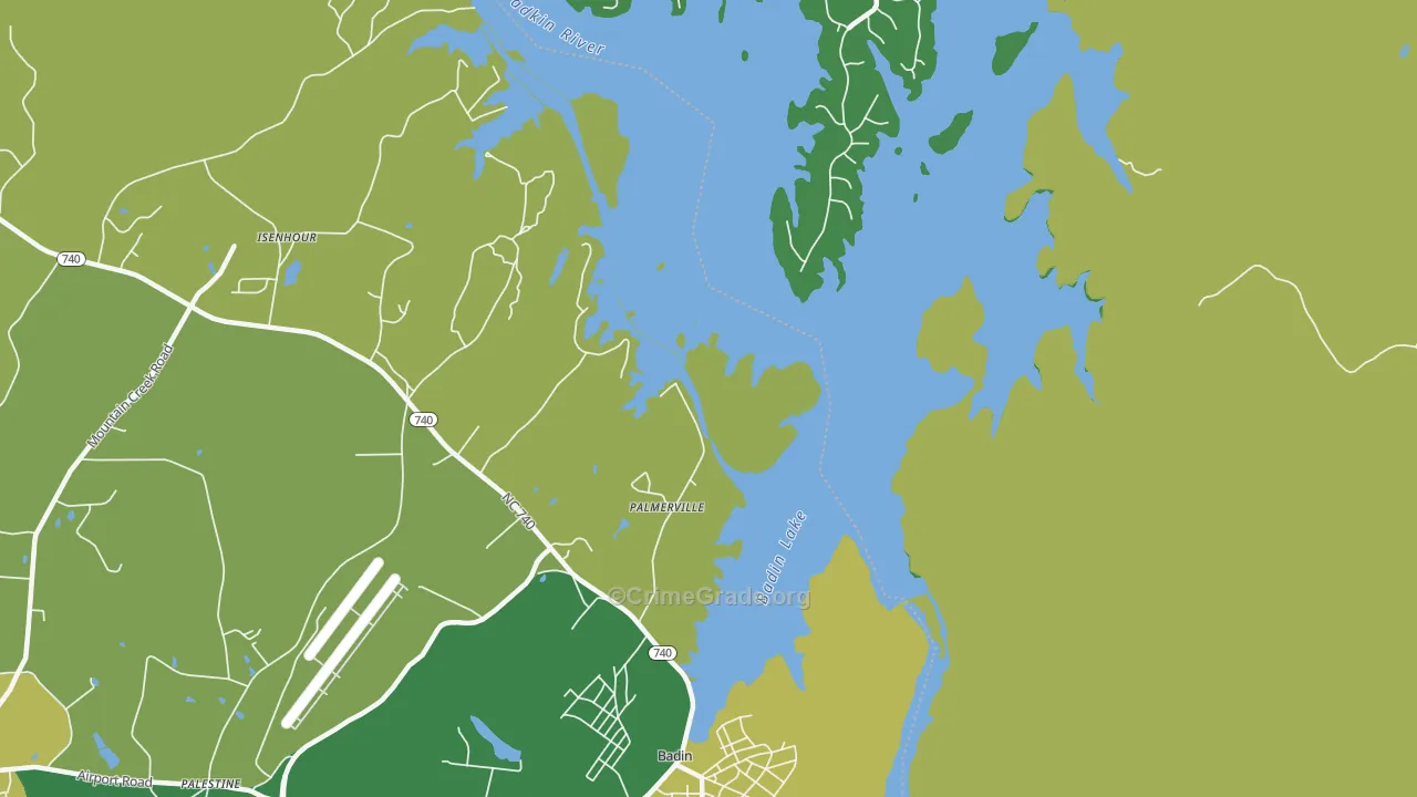 Palmerville, NC Map of Vehicle Theft Rates