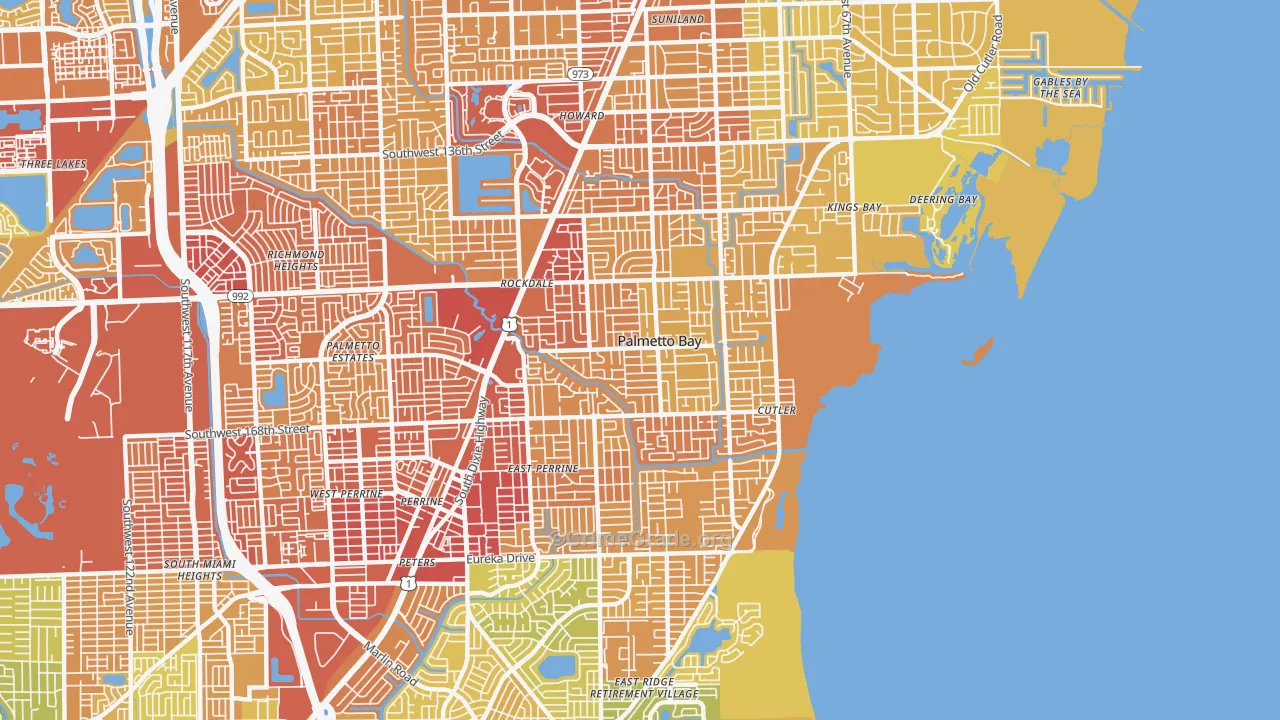 Palmetto Bay, FL Map of Vehicle Theft Rates
