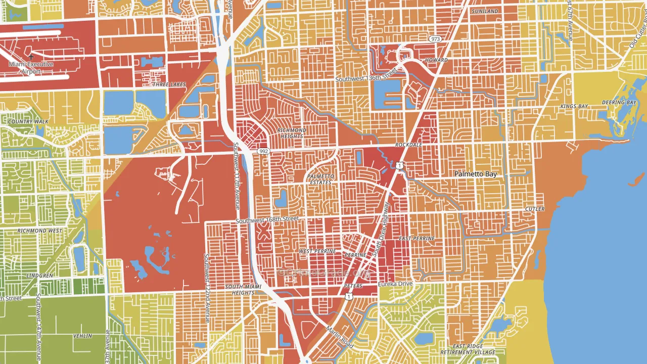 Palmetto Estates, FL Map of Vehicle Theft Rates