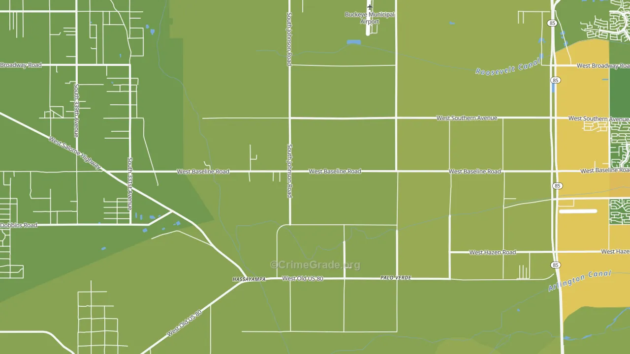 Palo Verde, AZ Map of Vehicle Theft Rates