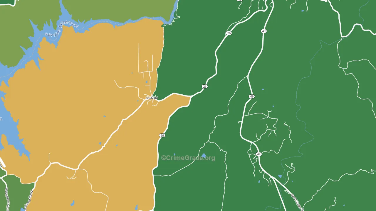 Paloma, CA Map of Vehicle Theft Rates