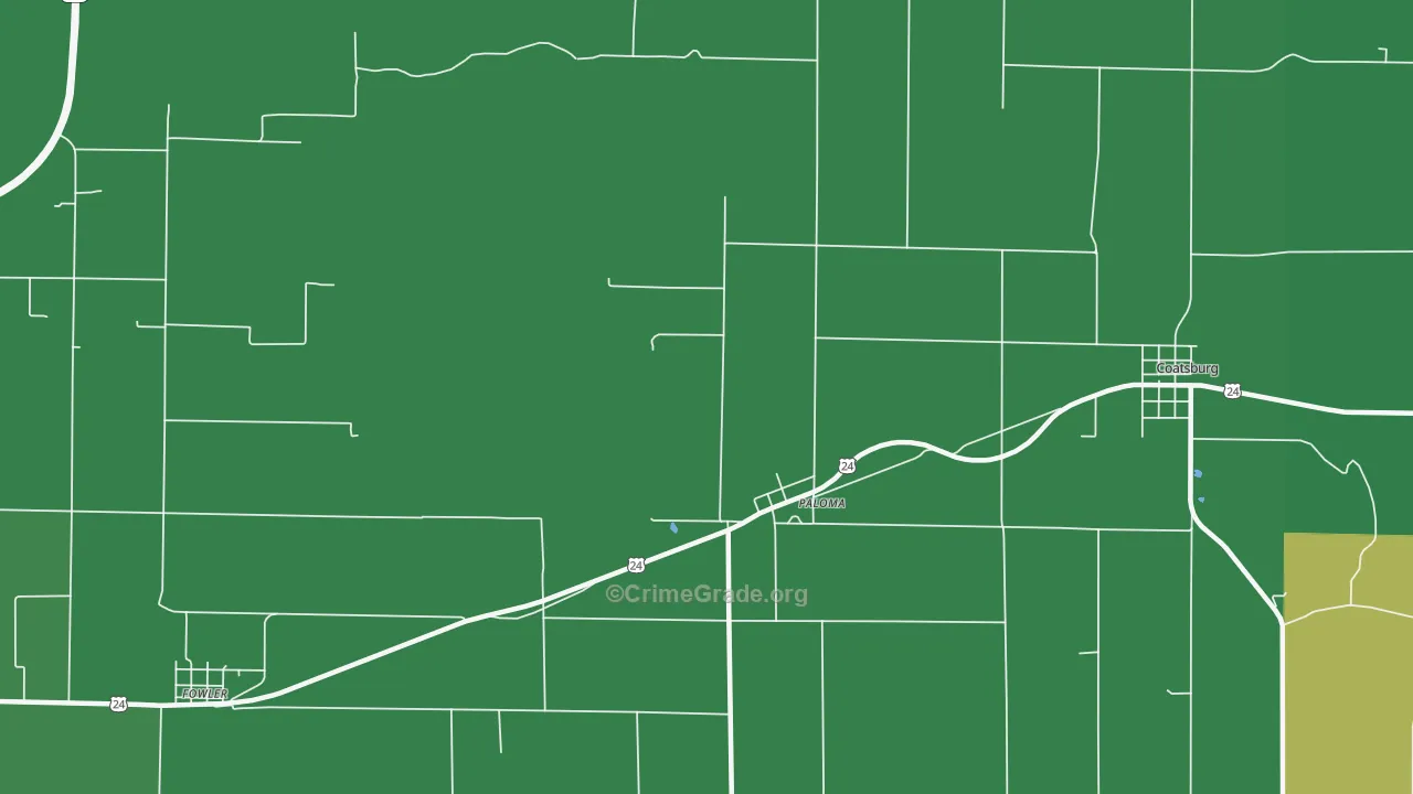 Paloma, IL Map of Vehicle Theft Rates