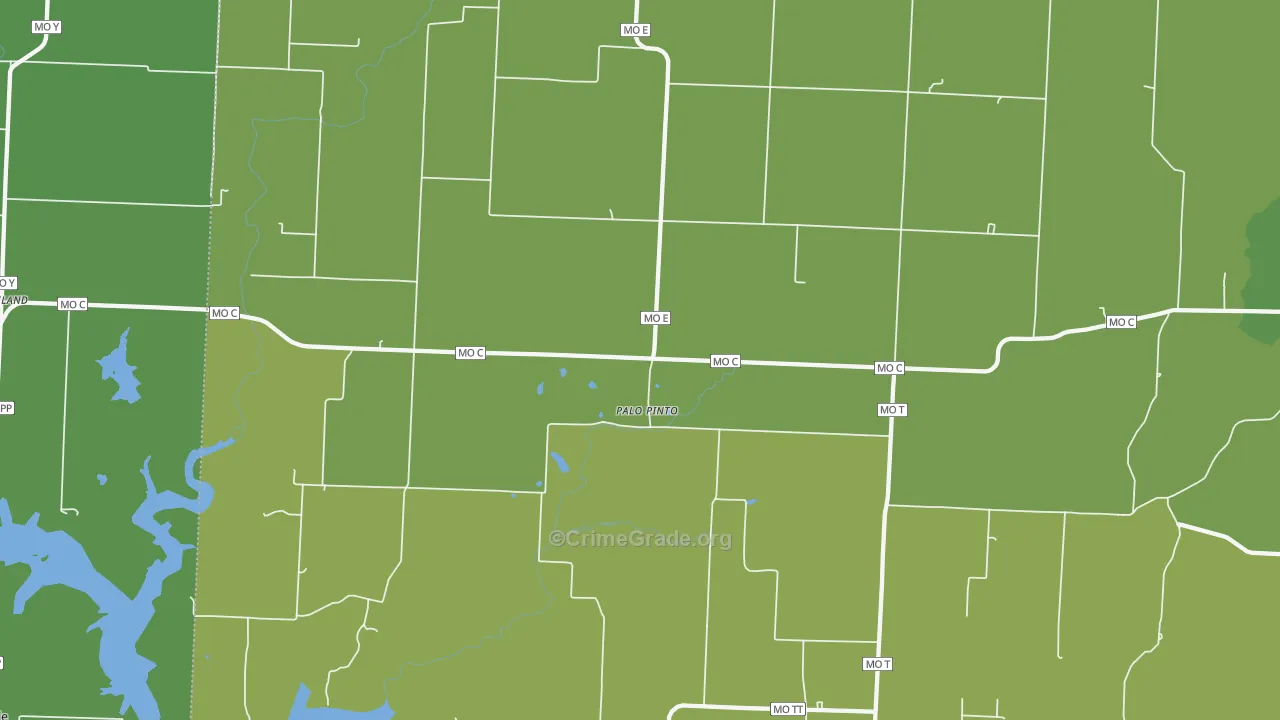 Palopinto, MO Map of Vehicle Theft Rates