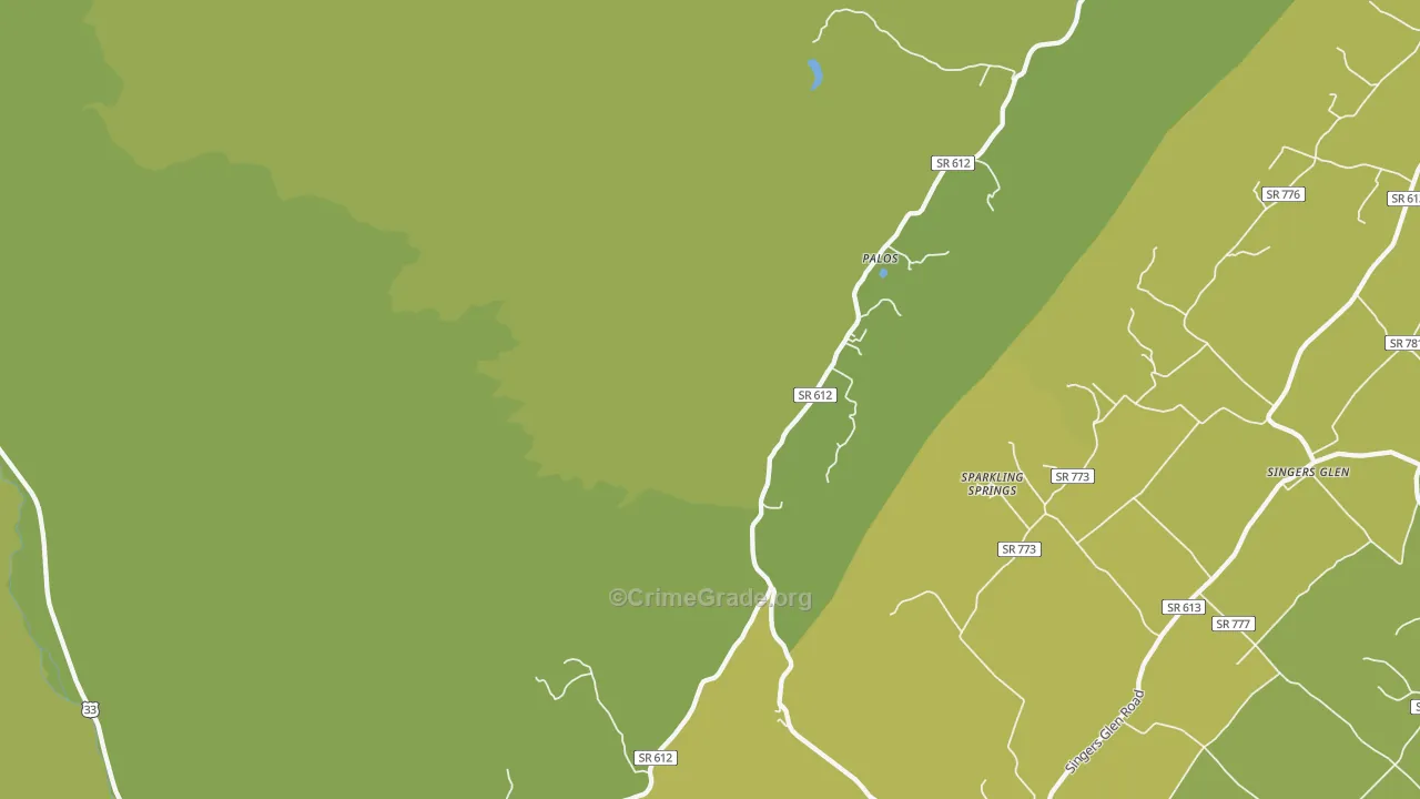 Palos, VA Map of Vehicle Theft Rates