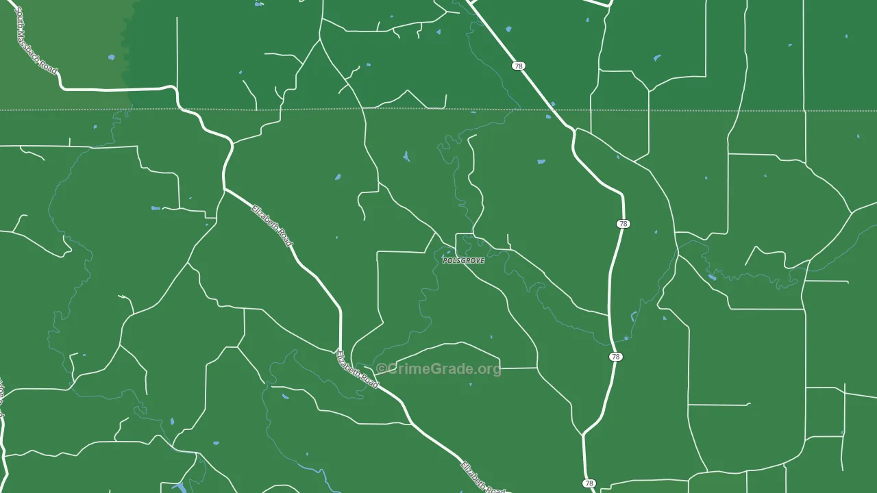Palsgrove, IL Map of Vehicle Theft Rates