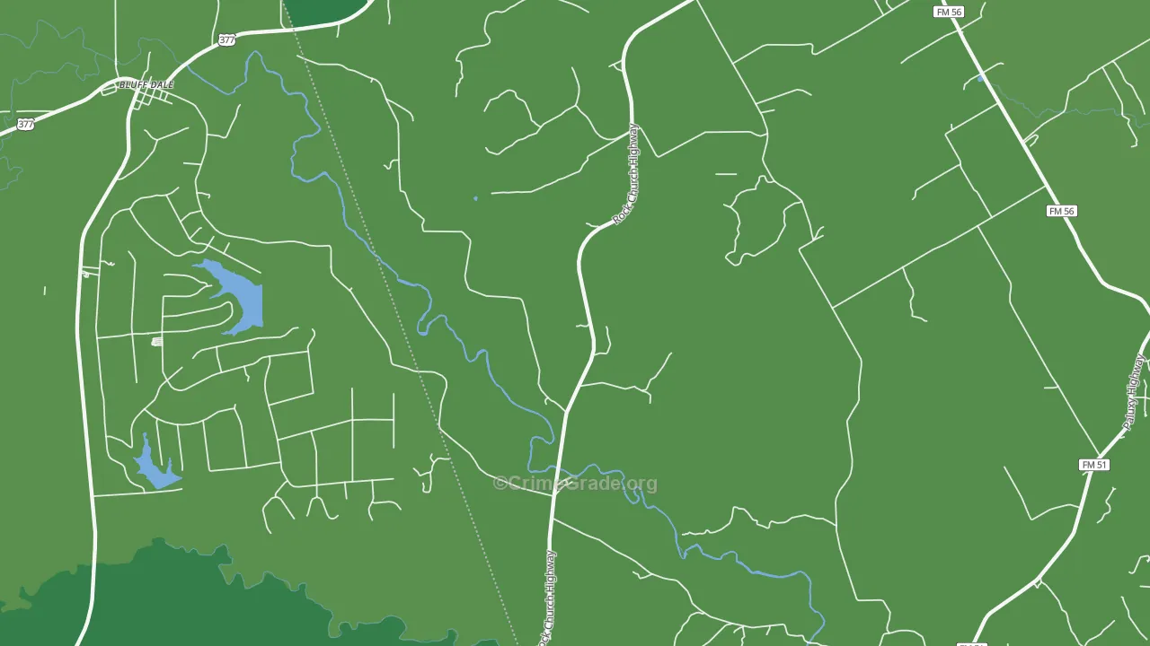 Paluxy, TX Map of Vehicle Theft Rates