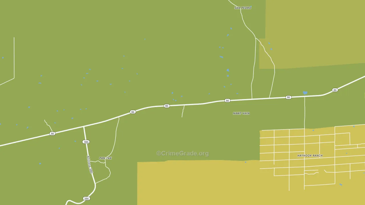 Pan Tak, AZ Map of Vehicle Theft Rates