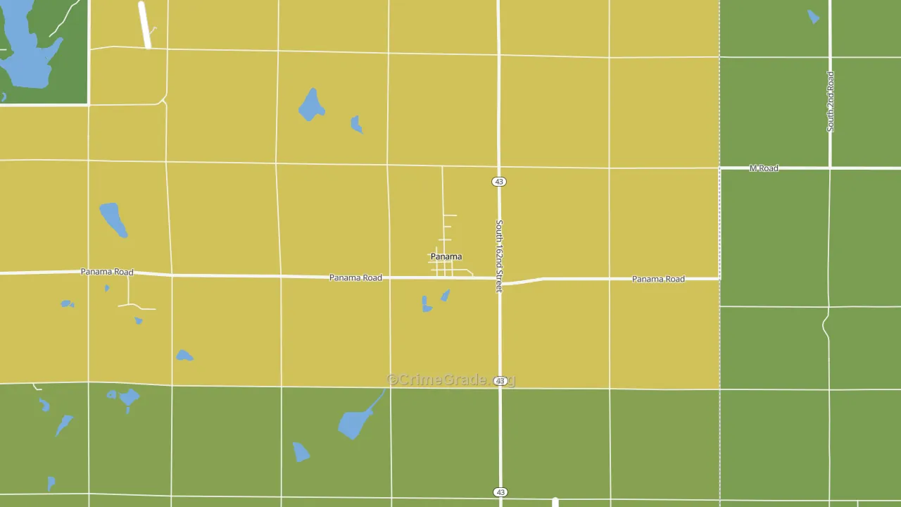 Panama, NE Map of Vehicle Theft Rates