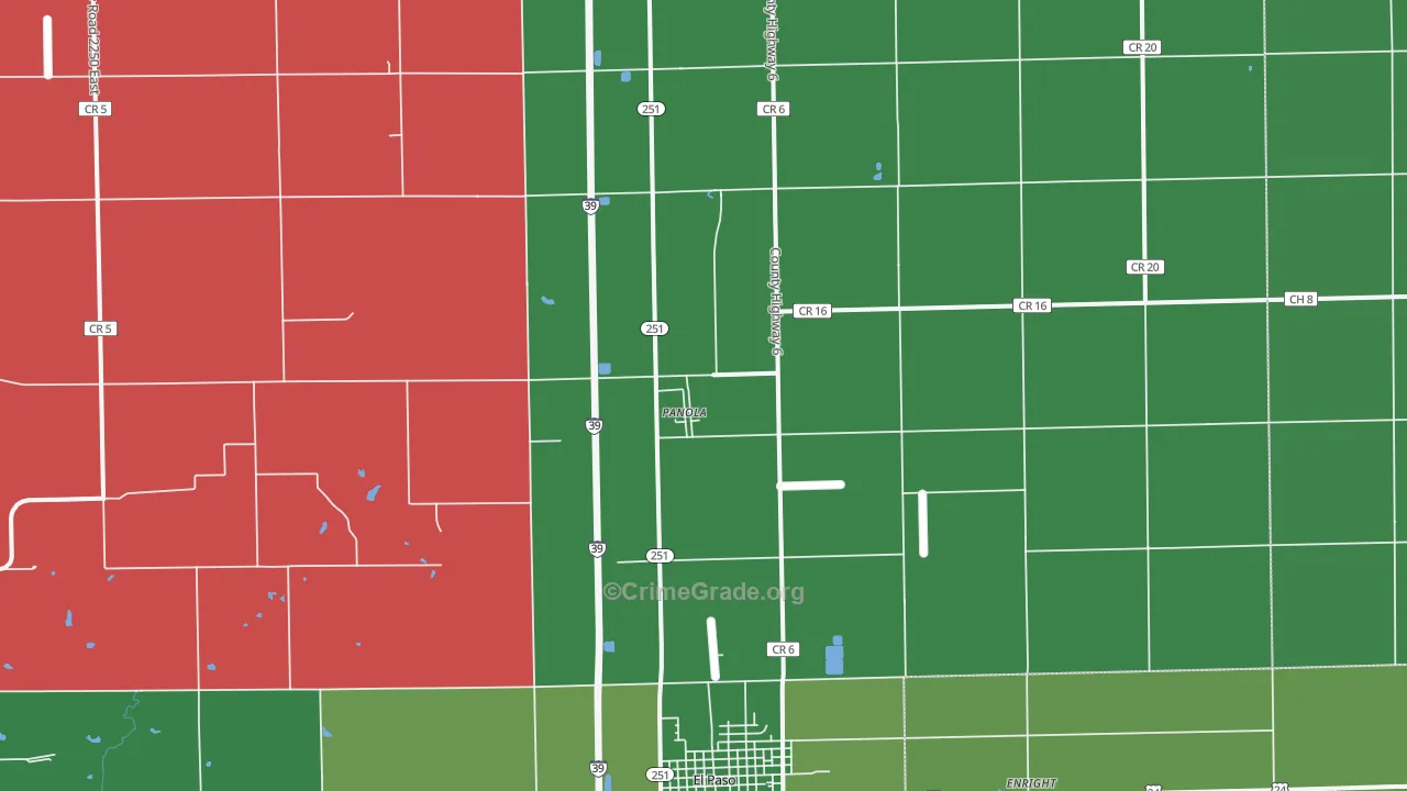 Panola, IL Map of Vehicle Theft Rates
