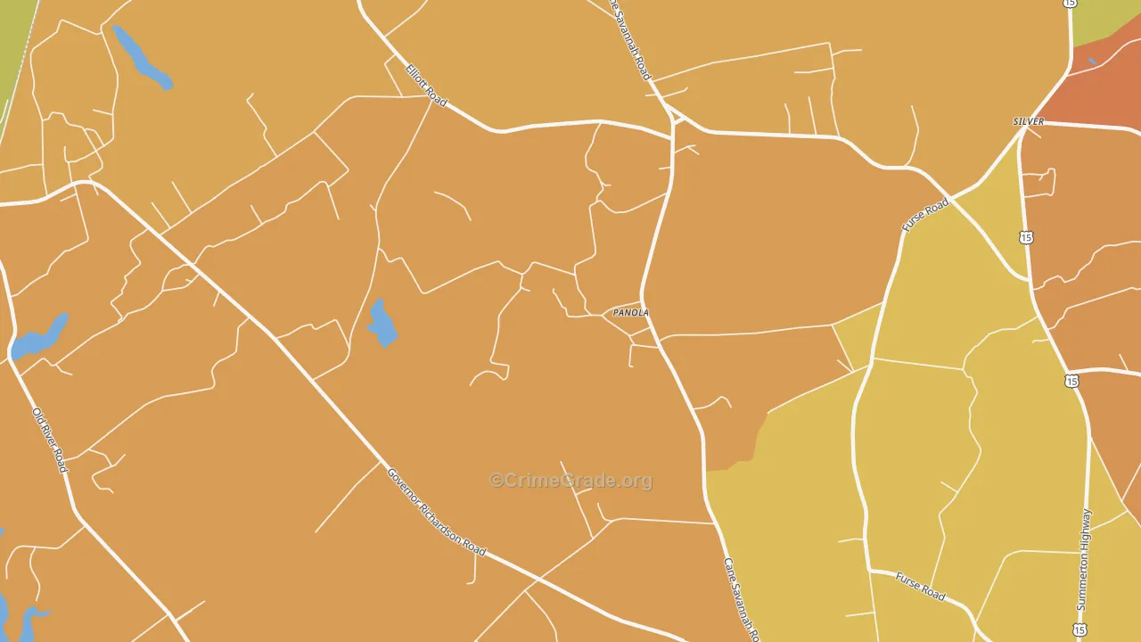 Panola, SC Map of Vehicle Theft Rates