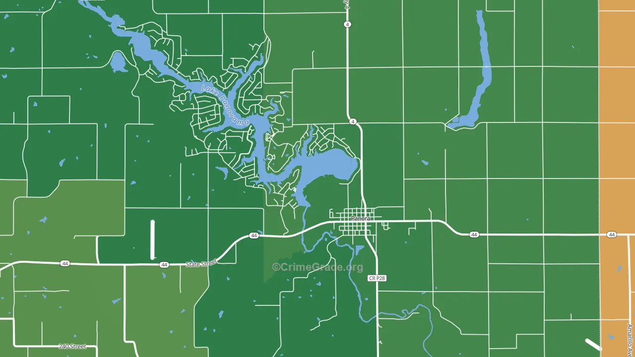 Panora, IA Map of Vehicle Theft Rates