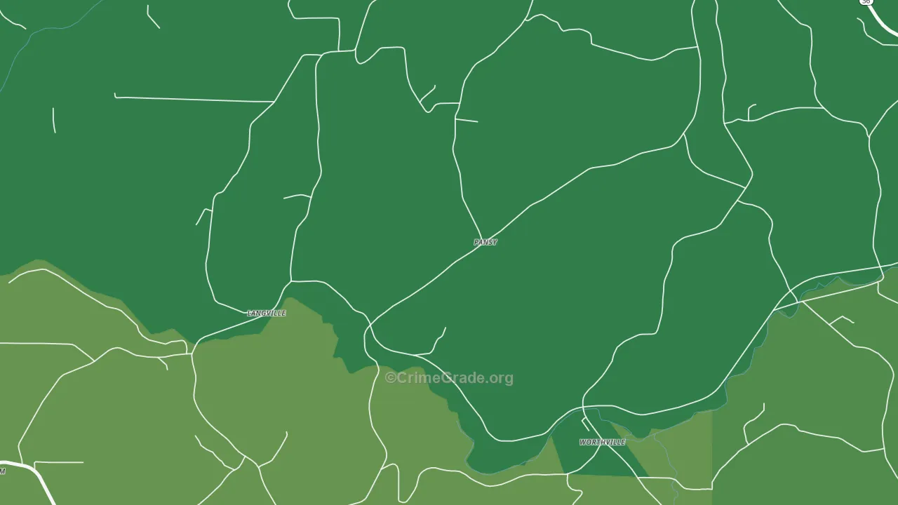 Pansy, PA Map of Vehicle Theft Rates