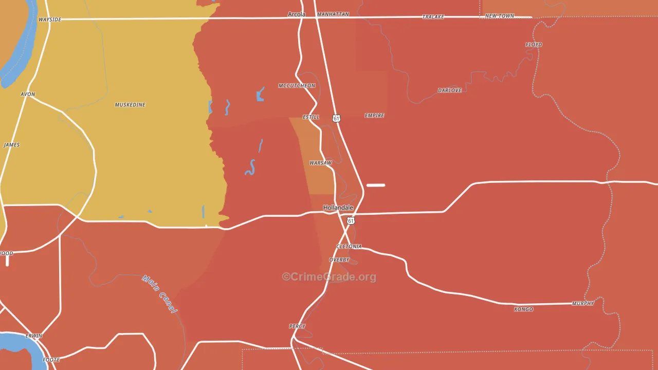 Panther Burn, MS Map of Vehicle Theft Rates