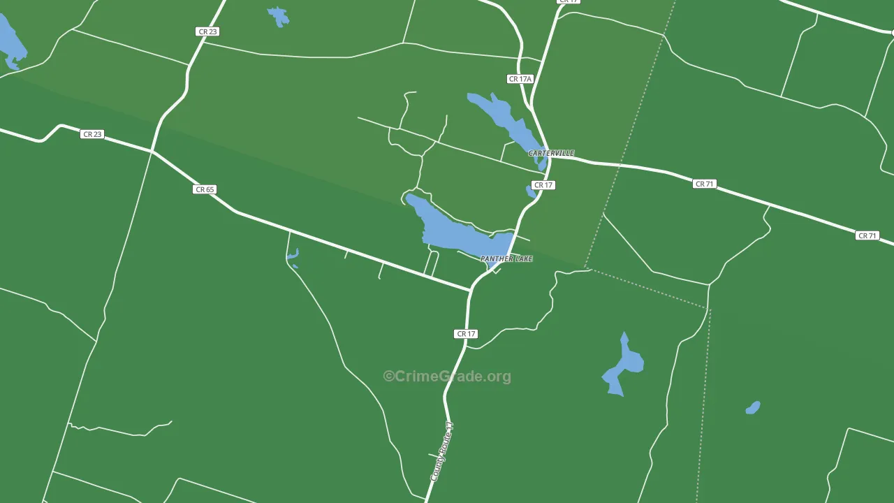 Panther Lake, NY Map of Vehicle Theft Rates