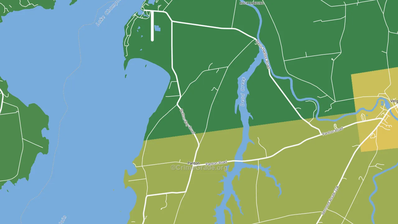 Panton, VT Map of Vehicle Theft Rates