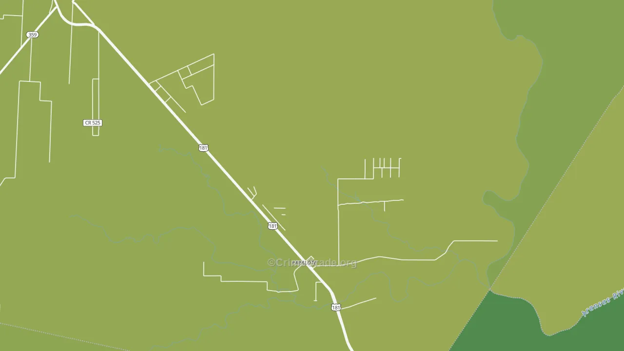 Papalote, TX Map of Vehicle Theft Rates