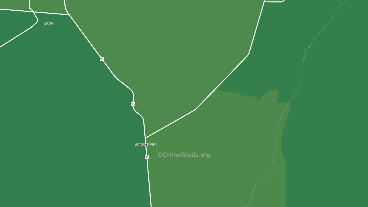 Paradise Hill, NV Map of Vehicle Theft Rates