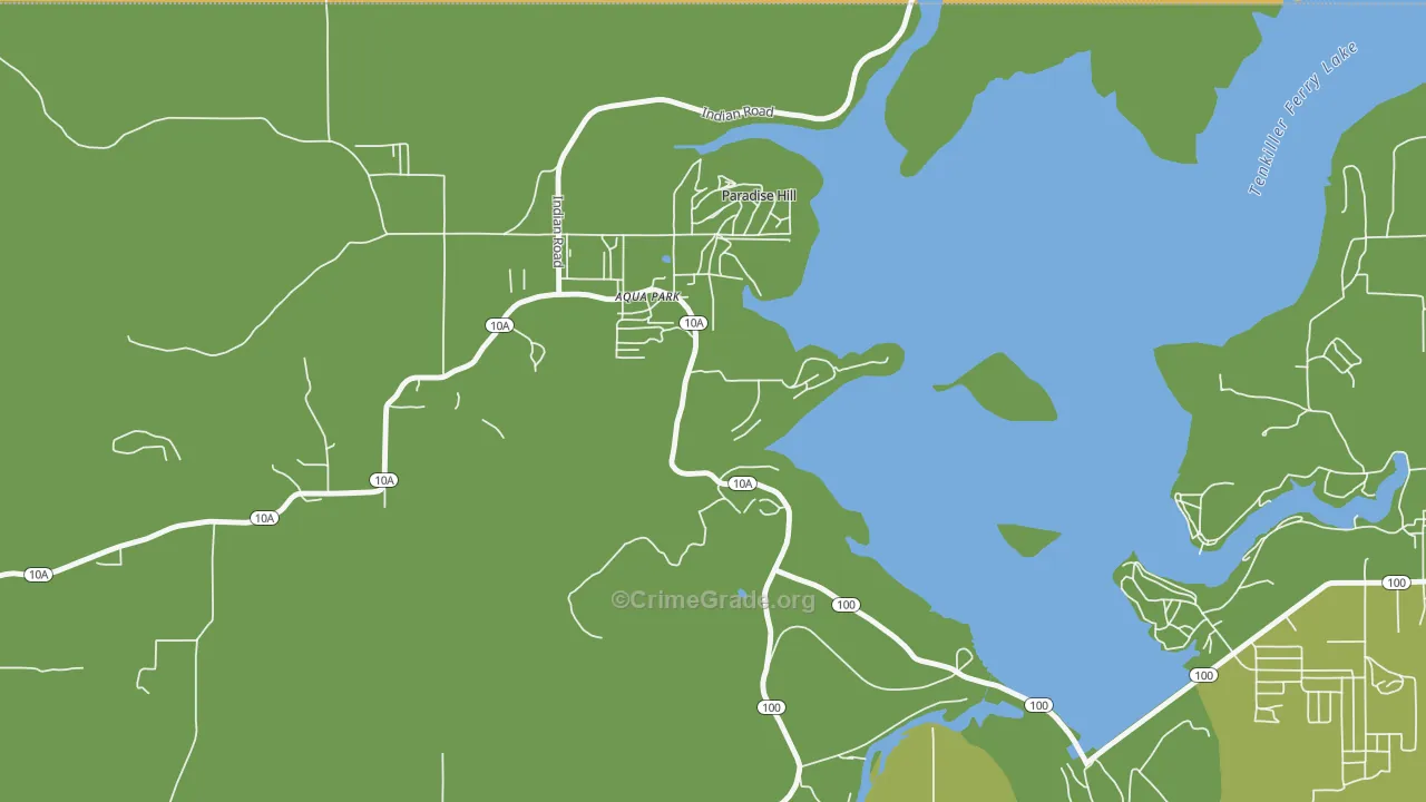 Paradise Hill, OK Map of Vehicle Theft Rates