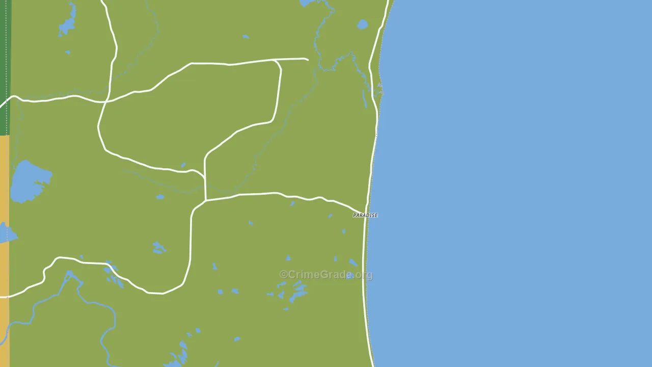Paradise, MI Map of Vehicle Theft Rates