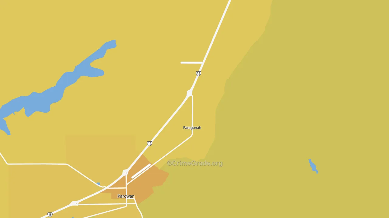 Paragonah, UT Map of Vehicle Theft Rates