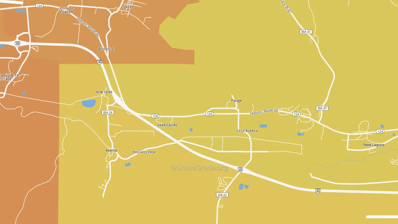 Paraje, NM Map of Vehicle Theft Rates