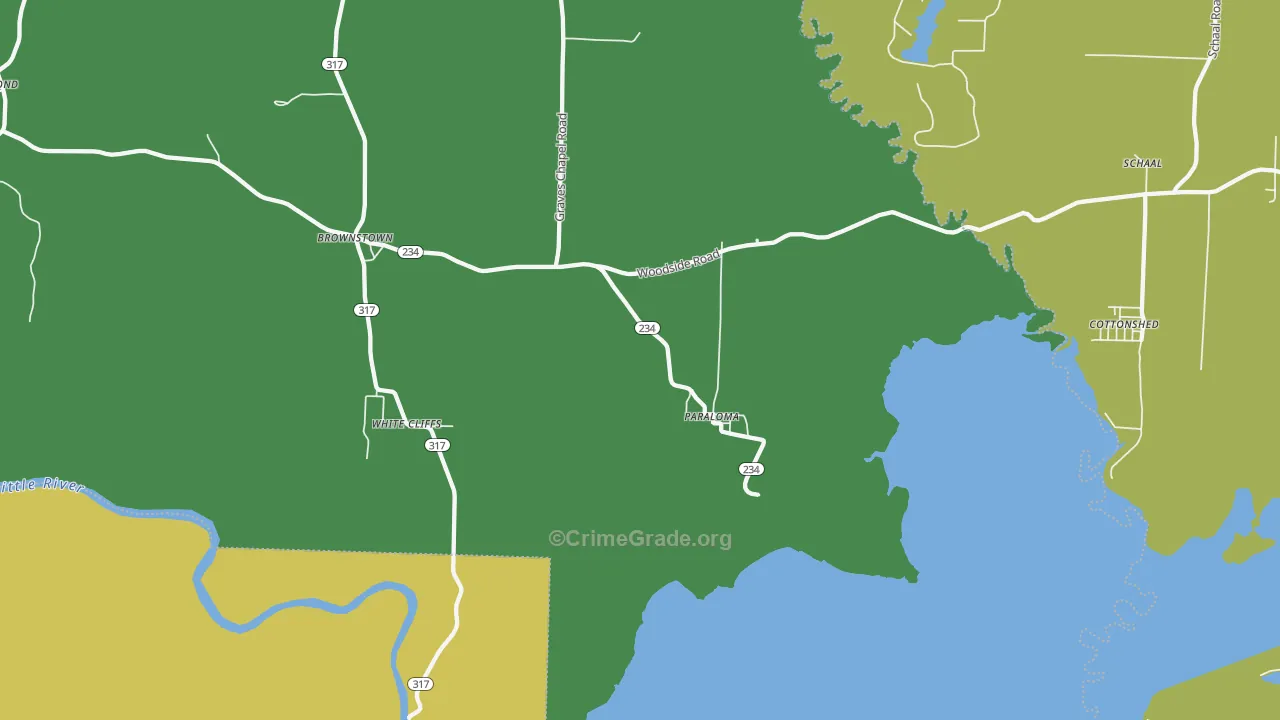 Paraloma, AR Map of Vehicle Theft Rates