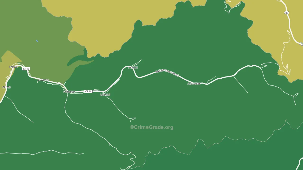 Pardee, WV Map of Vehicle Theft Rates