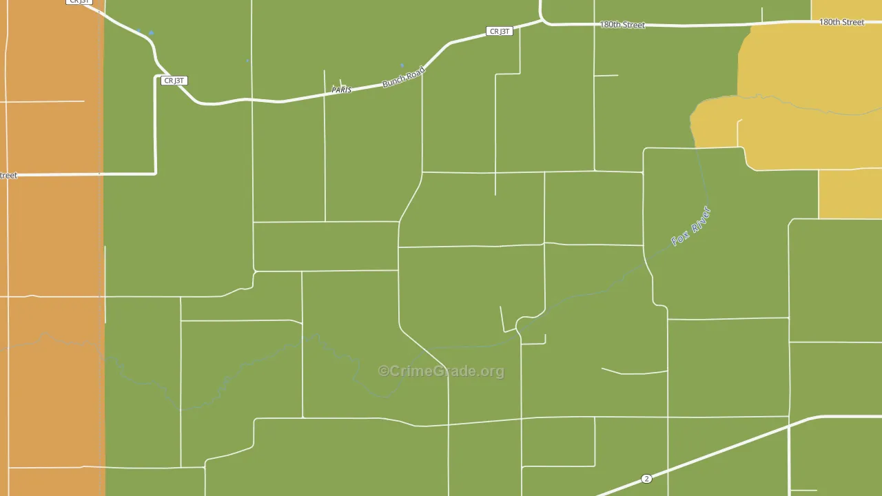Paris, IA Map of Vehicle Theft Rates