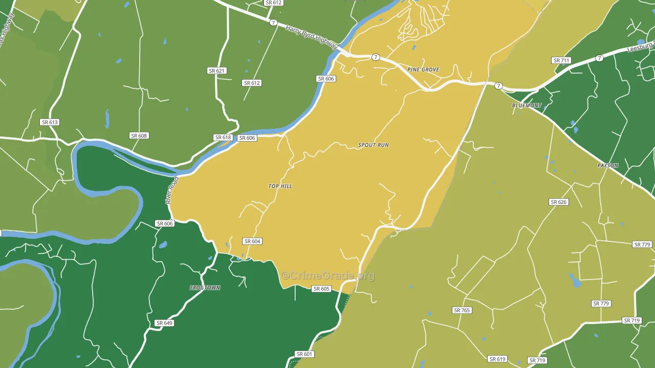 Paris, VA Map of Vehicle Theft Rates