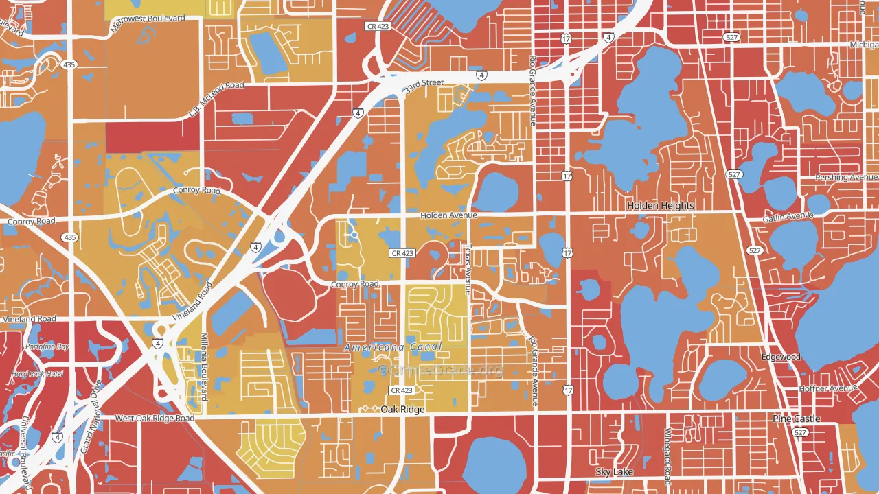 Park Central, Orlando, FL Map of Vehicle Theft Rates