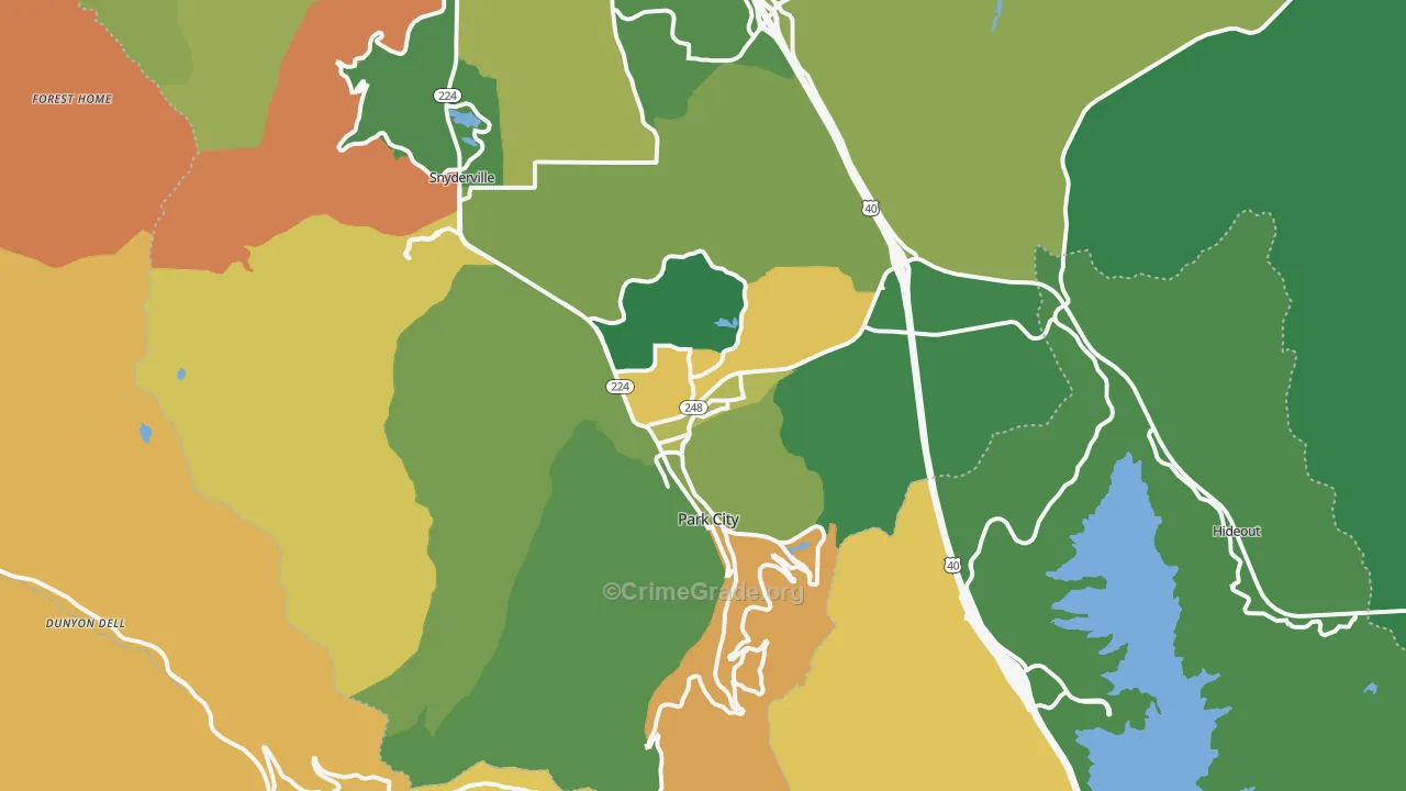 Park City, UT Map of Vehicle Theft Rates