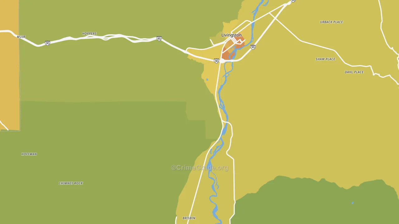 Park County, MT Map of Vehicle Theft Rates